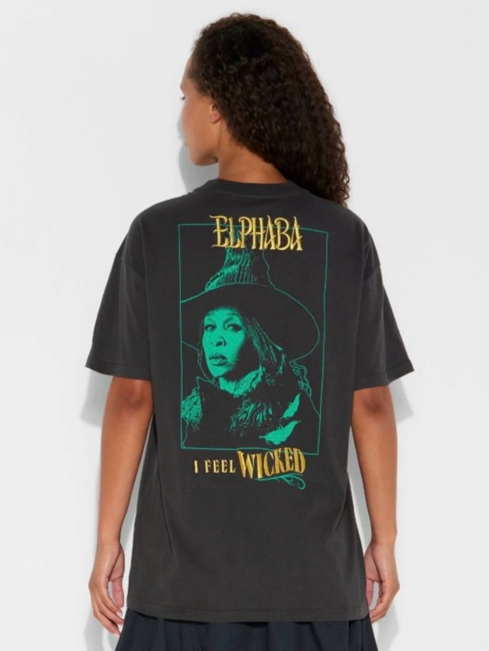 Elphaba 'I Feel Wicked' Graphic Tee - Black/Green